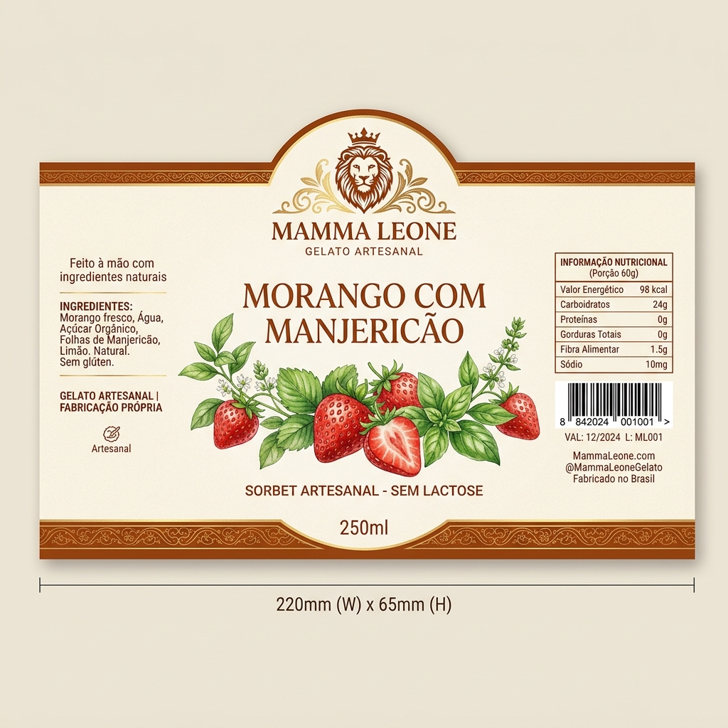 Rótulo Morango 250ml